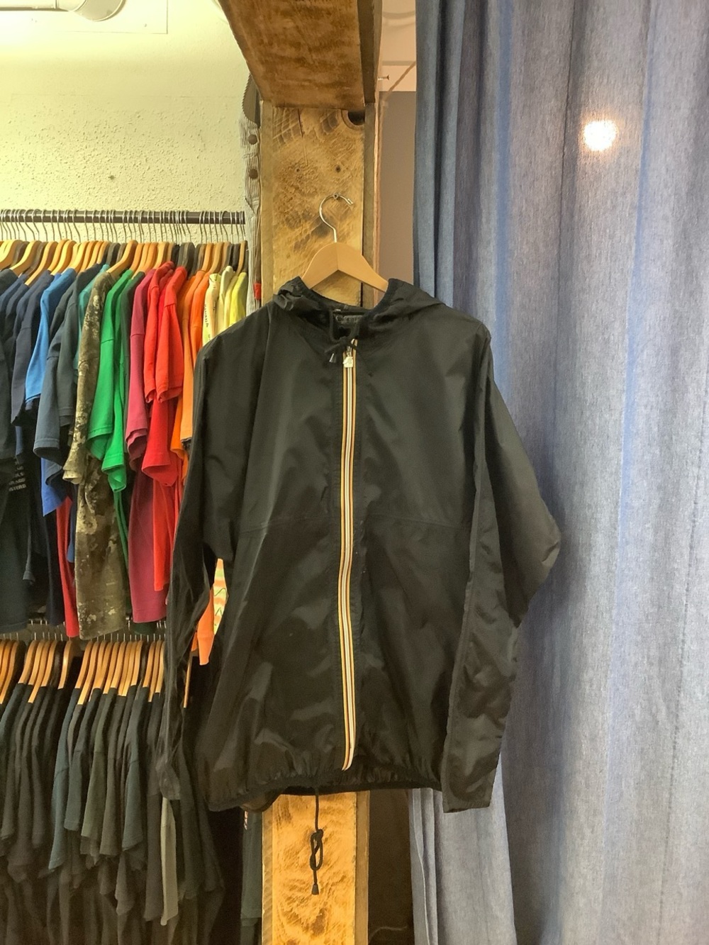 Vintage black nylon windbreaker jacket
